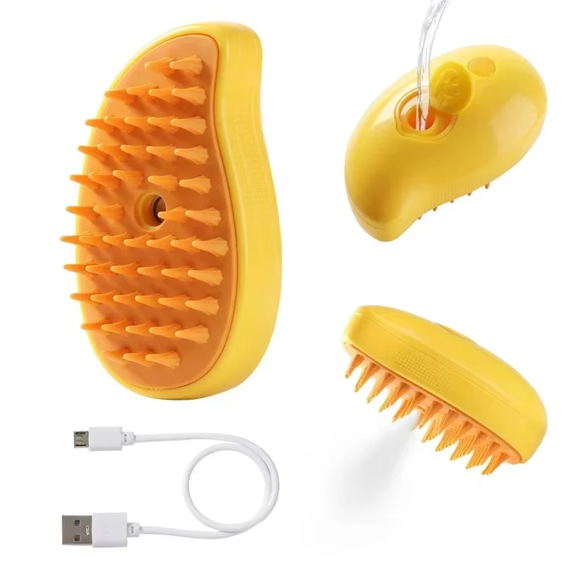 3-in-1 Steam Pet Brush for Dogs and Cats - Massaging Grooming Tool with Spray for Tangled and Loose Hair Removal