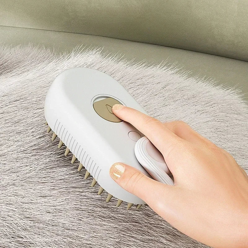 3-in-1 Steam Pet Brush for Dogs and Cats - Massaging Grooming Tool with Spray for Tangled and Loose Hair Removal