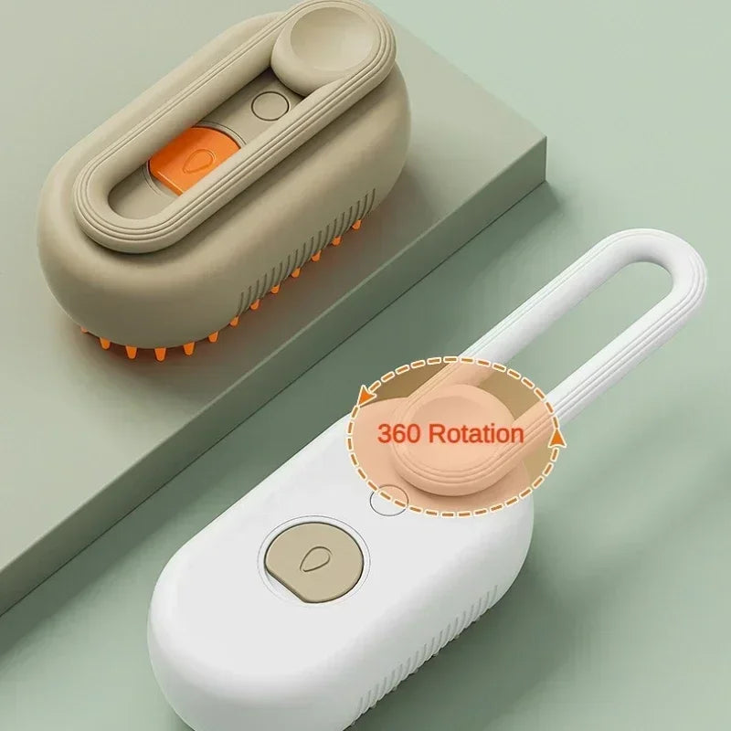 3-in-1 Steam Pet Brush for Dogs and Cats - Massaging Grooming Tool with Spray for Tangled and Loose Hair Removal