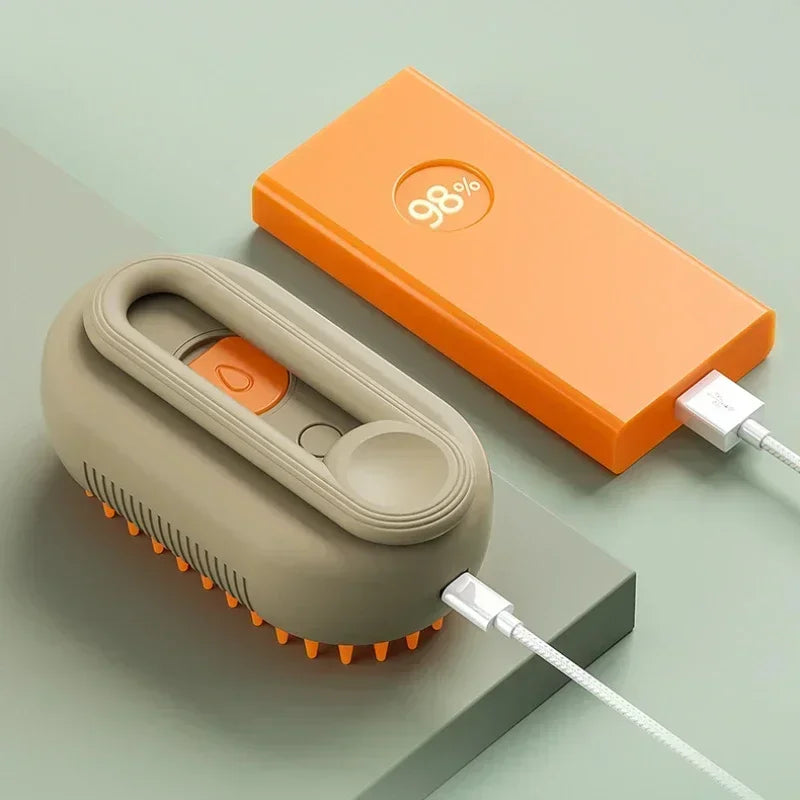 3-in-1 Steam Pet Brush for Dogs and Cats - Massaging Grooming Tool with Spray for Tangled and Loose Hair Removal