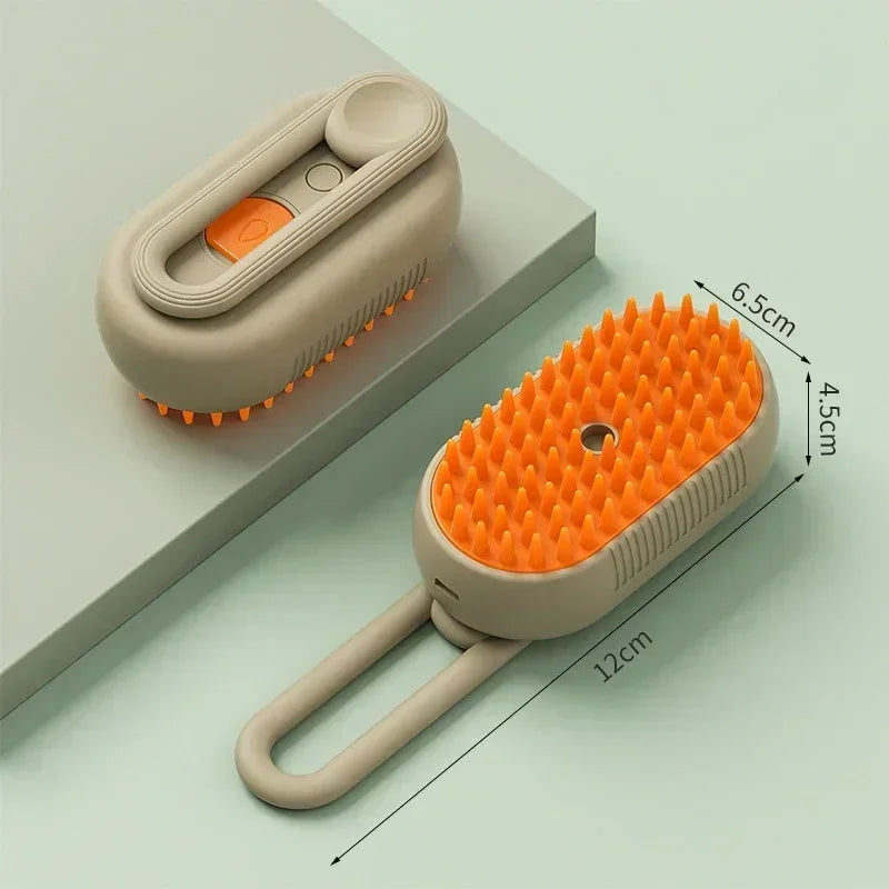 3-in-1 Steam Pet Brush for Dogs and Cats - Massaging Grooming Tool with Spray for Tangled and Loose Hair Removal